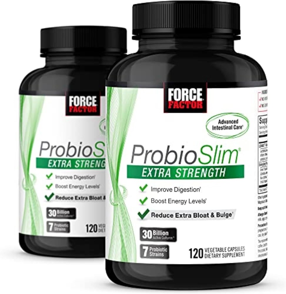 Force Factor ProbioSlim Extra Strength, Probiotic 120 Count (Pack of 2)
