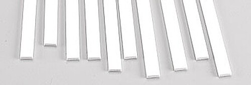 Plastruct Rectangle Strip Styrene .080x1/4x10 (10) - Model Scratch Building