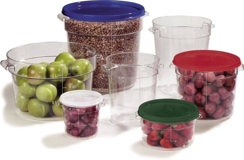 Storplus Round Food Storage Container with Stackable Design for Catering, Buf...