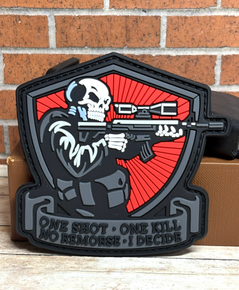 Sniper PVC Patch - Morale Sniper Rifle Patch - Skull Punisher Tactical Patch