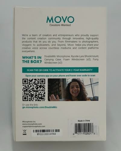 DoubleMic V2 Two-Sided Shotgun Mic for Camera Vlogging Dual Capsule External Mic