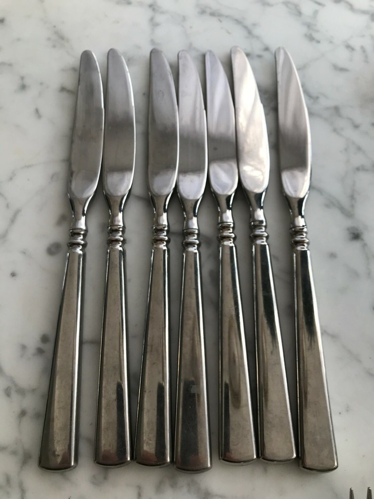 Oneida cube Stainless satin flatware - Motif - 7 knives dinner knife