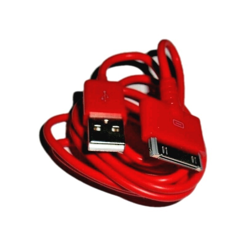 VIBE AUTO 30-pin 3 ft Charge & sync cable RED Made for IPOD IPHONE IPAD Apple