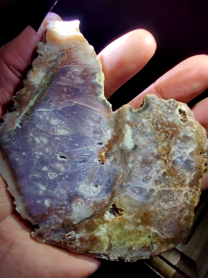 Epic 6" Slab of Rare Burro Creek Agate, Intricate Details & Great Purple Tones