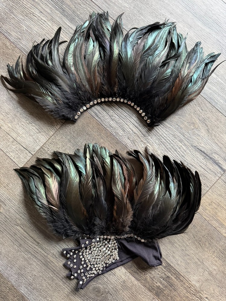 KISS Costume Paul Stanley Unmasked Tour Feather Glove Cuff Set Vintage Aucoin