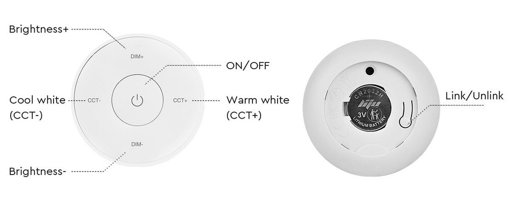 K2S-W - 1-Zone Mini CCT Remote (2.4GHz) White