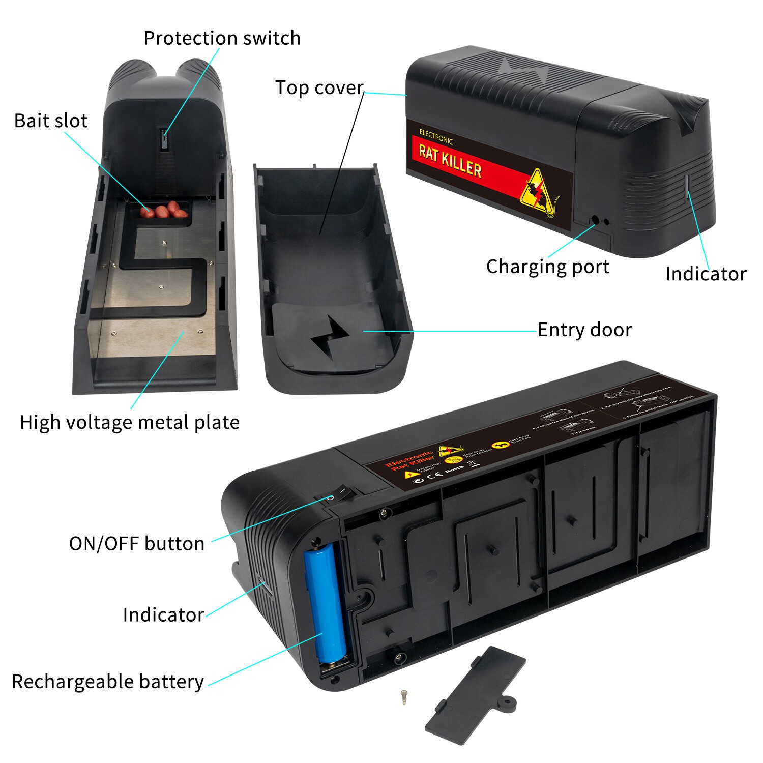 Electronic Mouse Trap Victor Control Rat Killer Pest Electric Rodent Zapper US