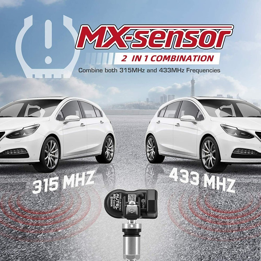 Autel TPMS MX-Sensor 315MHz&433MHz Programmable Tire Pressure Sensor Universal*4