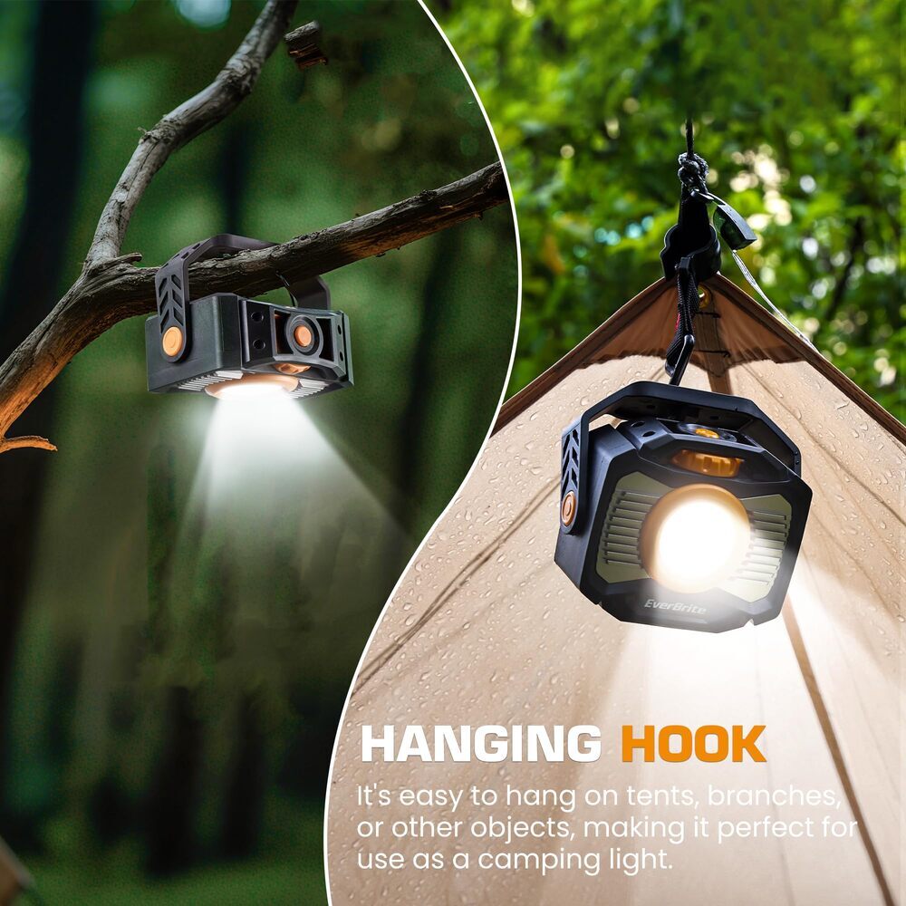 EverBrite 2000LM Rechargeable Magnetic COB LED Work Light 7 Modes 360° Rotatable