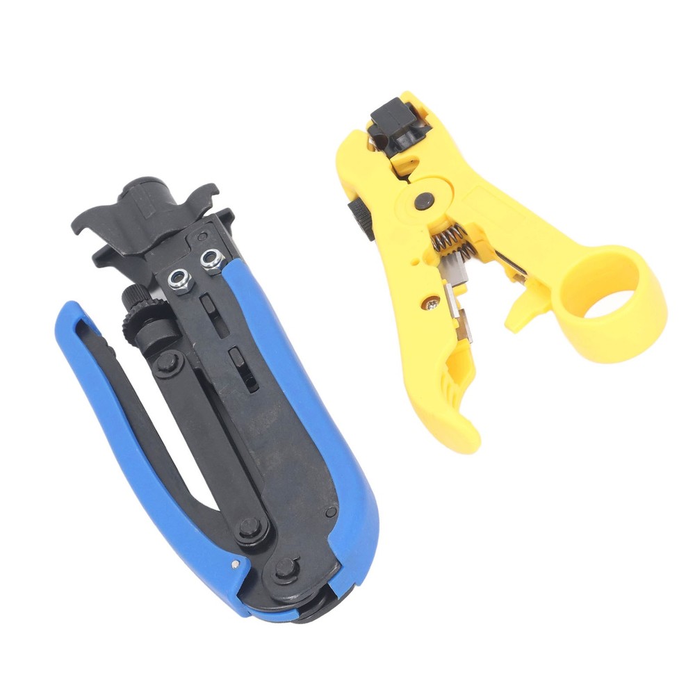 Coaxial Cable Crimping Pliers Combination Tool Adjustable Coax Stripper New
