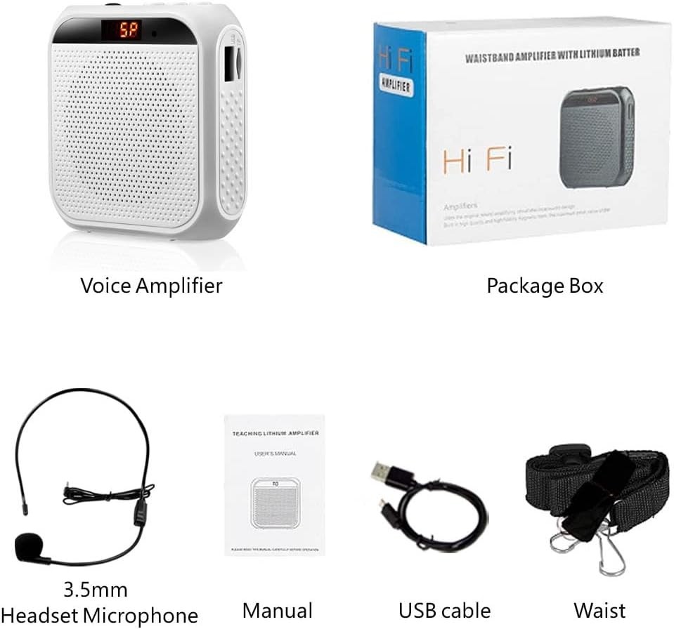 Compact & Lightweight Voice Amplifier with Headset - Ideal for Classes and Tours