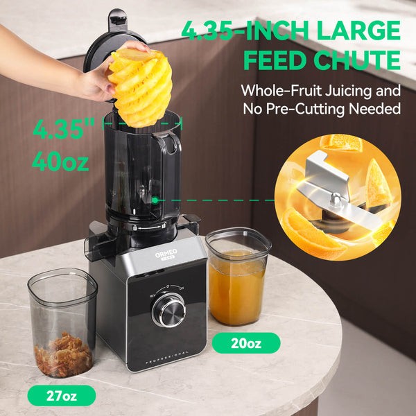 ORMEO QUIET COLD PRESS JUICER - SILVER/BLACK