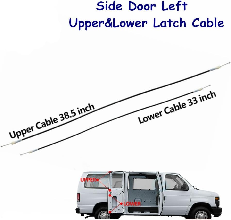 Side Cargo Door Left Upper & Lower Latch Release Cable for E150 E250 Upper&Lower