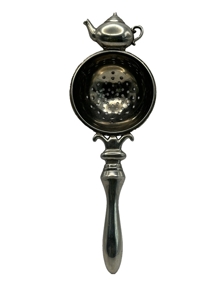 Vintage Godinger Silver Plated Tea Infuser Strainer Teapot Finial Kitchen