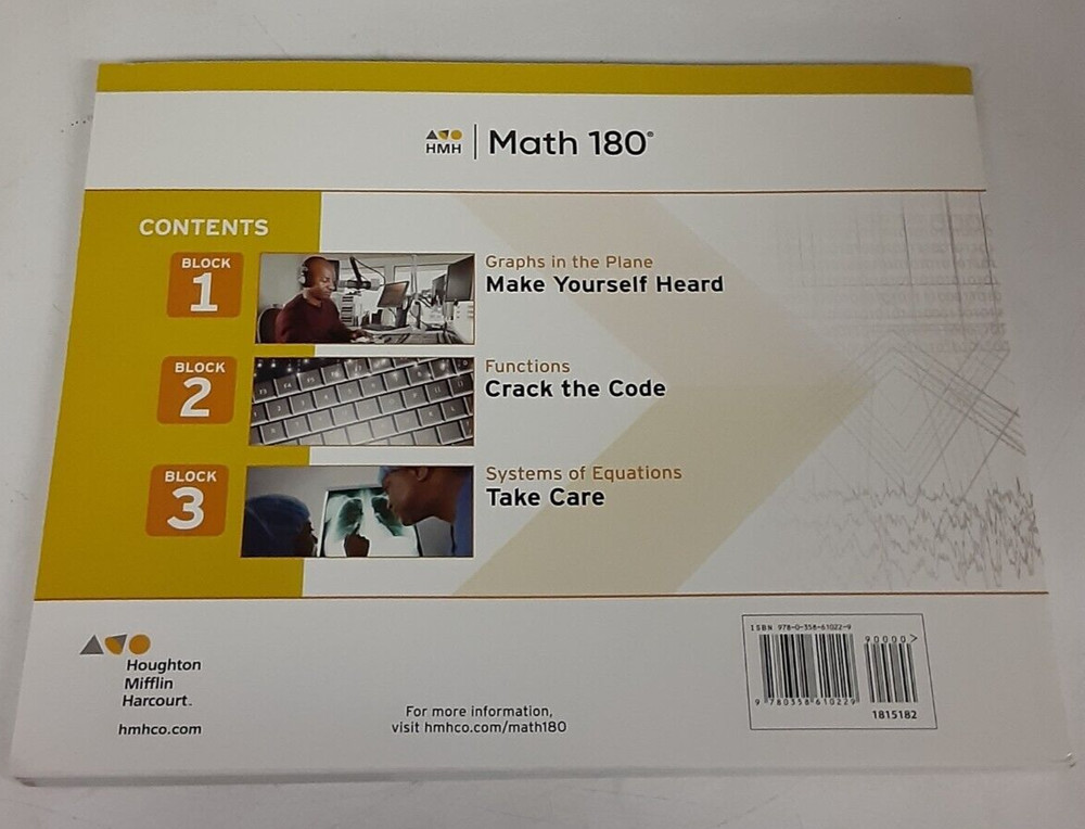 HMH Math 180 Linear and Nonlinear Functions Unused