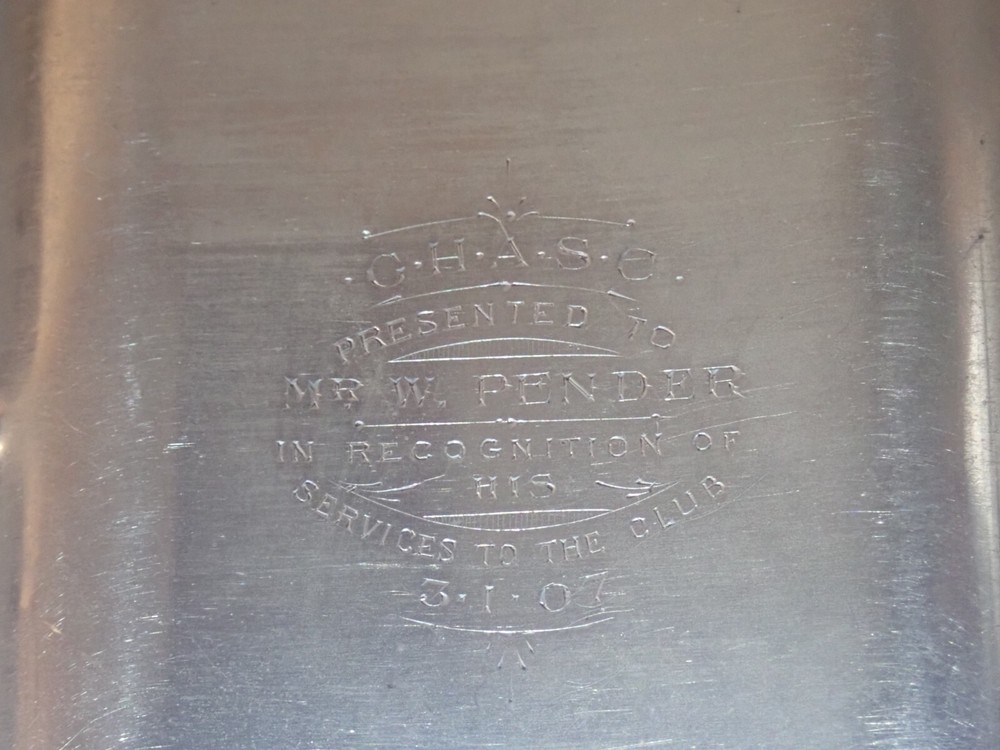 1907 Silverplated Cigarette Case, Excellent Condition, Inscribed