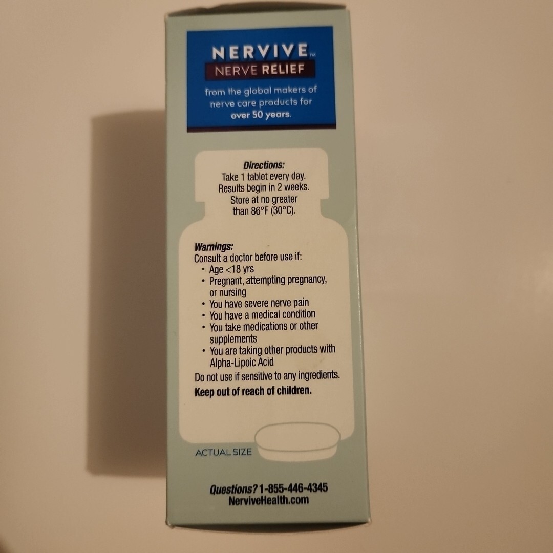 Nervive Nerve Relief Dietary Supplement 30 Tablets Exp 2024+