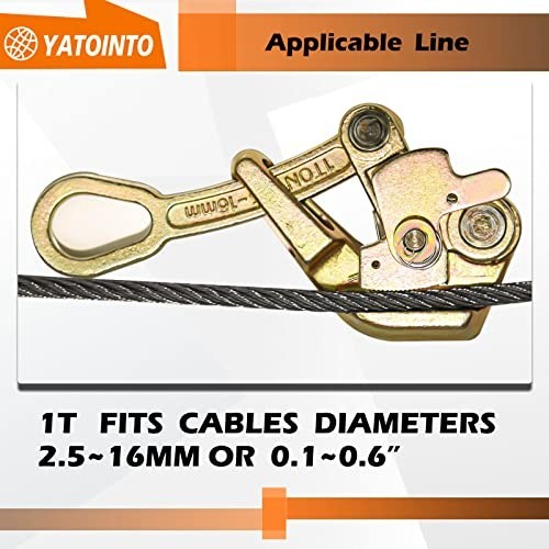 2200lb Cable Grip Steel Wire Puller Tool, 1 Ton Multifunctional Tightening Devic