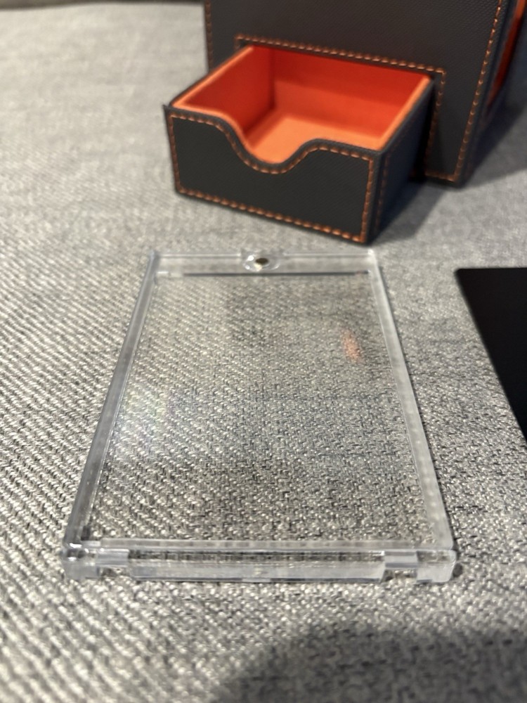 Mage Tech Card Deck Box For MTG Commander-Gray & Orange