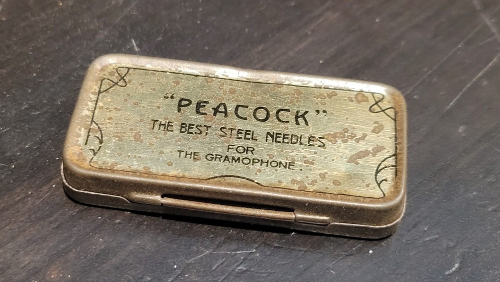 Gramophone phonograph needle Tin Peacock Japanese - Empty