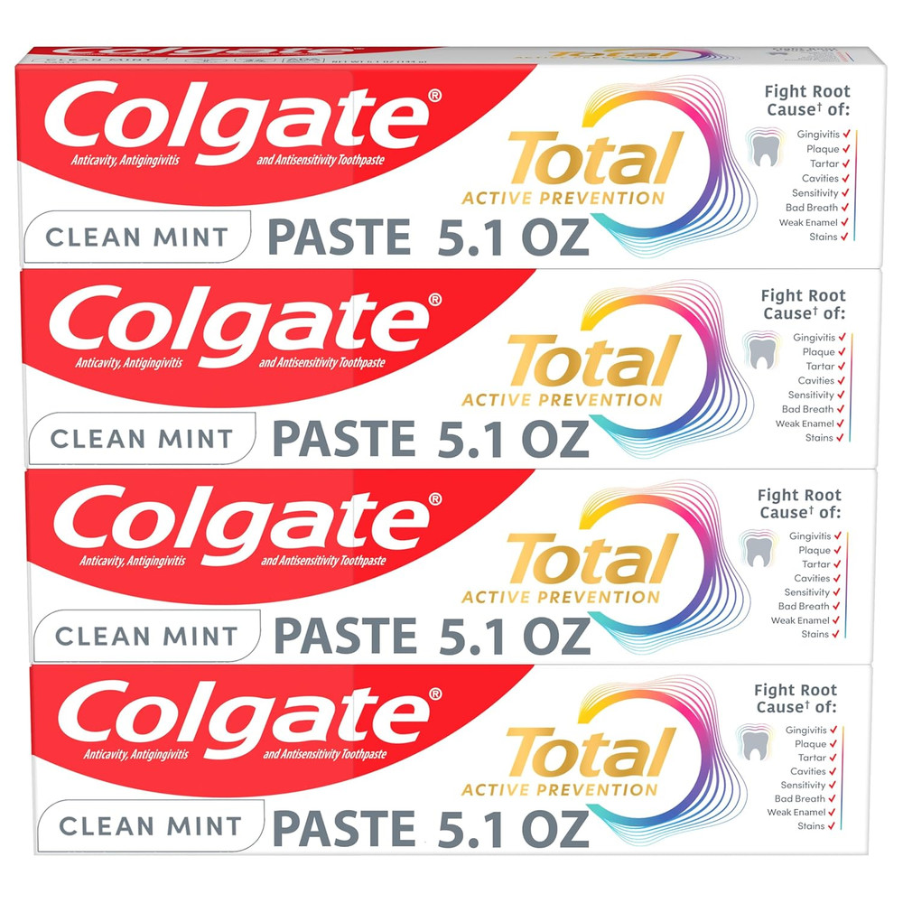 Total Active Prevention Clean Mint Toothpaste, Anticavity Fluoride Toothpaste, C