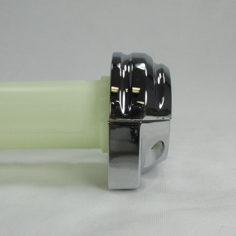 Chrome Single Cable Motorcycle Throttle Control Assembly for 1” Bars - Grooved