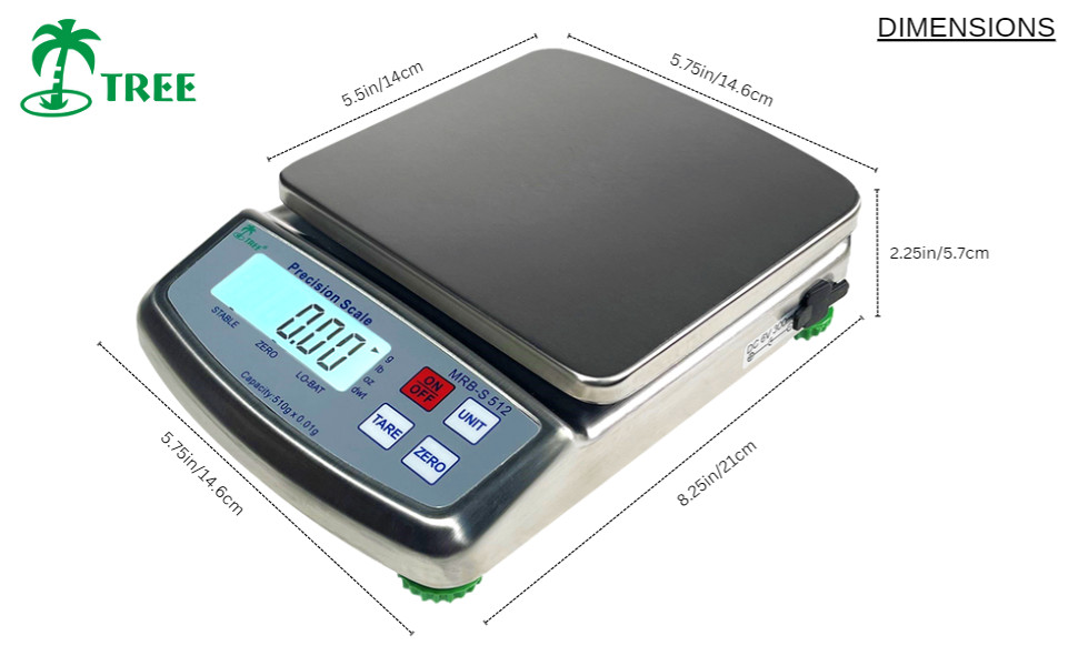 Tree MRB-S 6000 Top-Loading Digital Scale – Backlit LCD, 6,000g Capacity