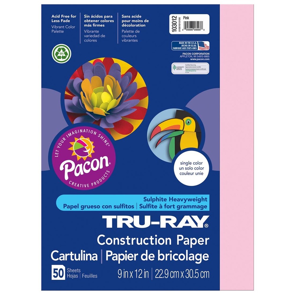 Tru-Ray Construction Paper 9x12" Pink