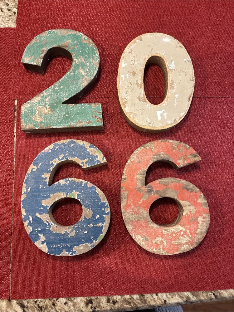 Set Vintage 7” Numbers - 2, 0, 6, 9 With Brackets