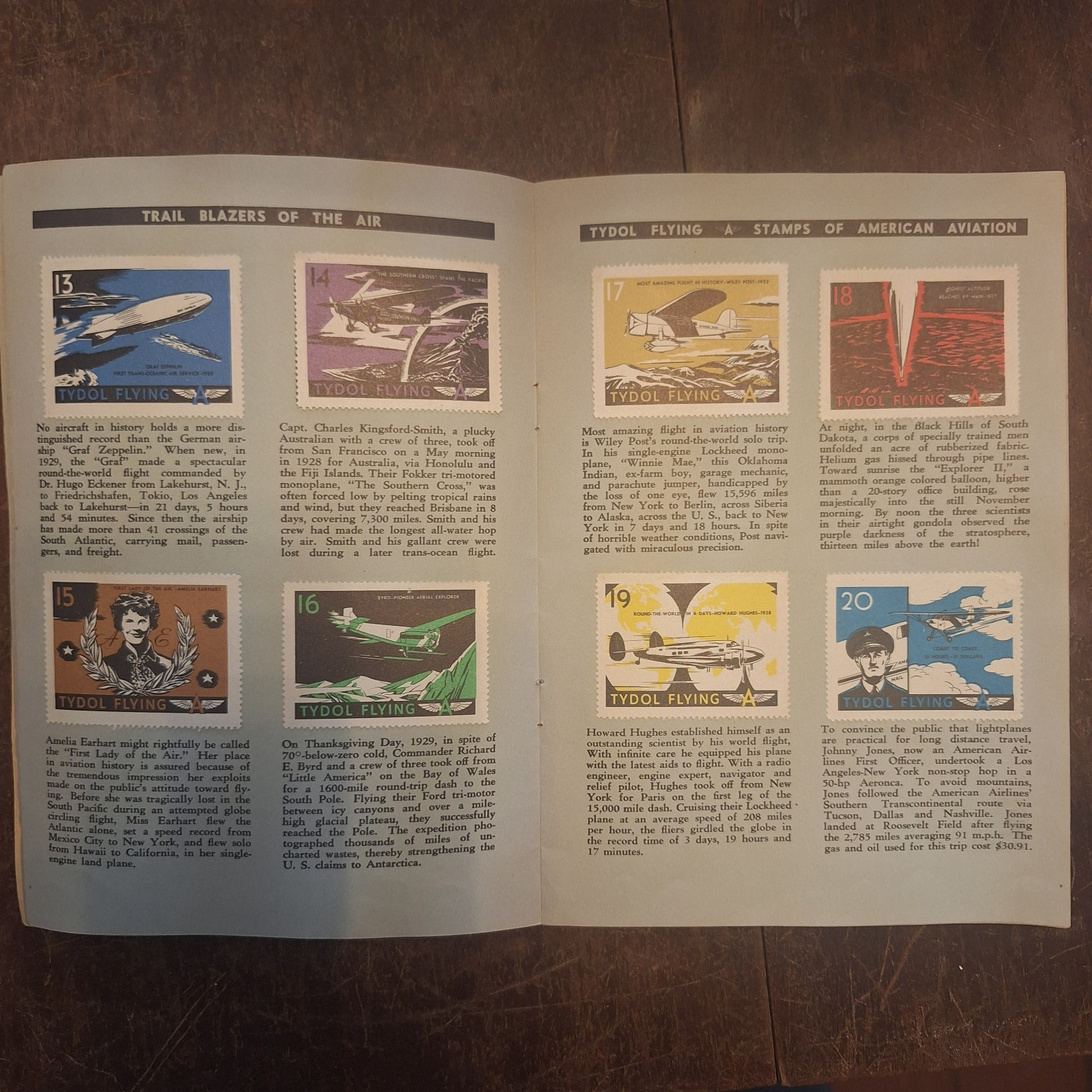 Tydol Flying Stamp Album of American Aviation - 1940 w stamps