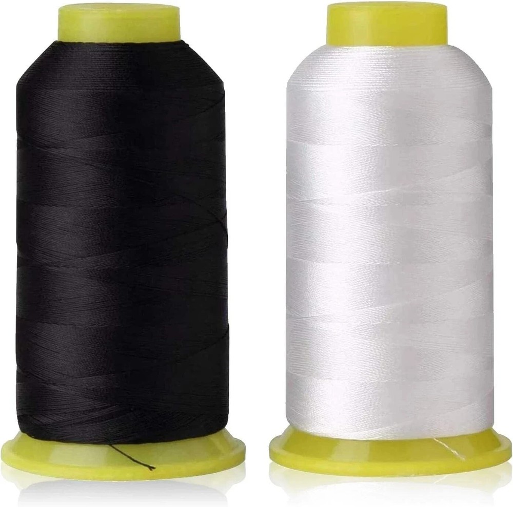 T70#69 Bonded Nylon Sewing Thread - 1500 Yard Spool White, Black