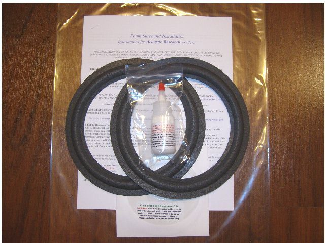 Acoustic Research AR18, AR93, TSW210 ,18, 90 Foam Surround Speaker Repair 8" Kit