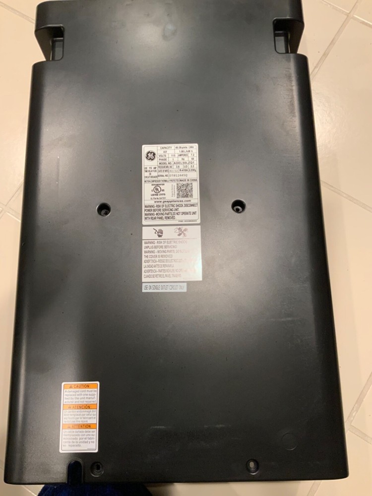 GE Dehumidifier Outer Shell— Includes Front & Back Panels — From GE ADEL50LZQ1