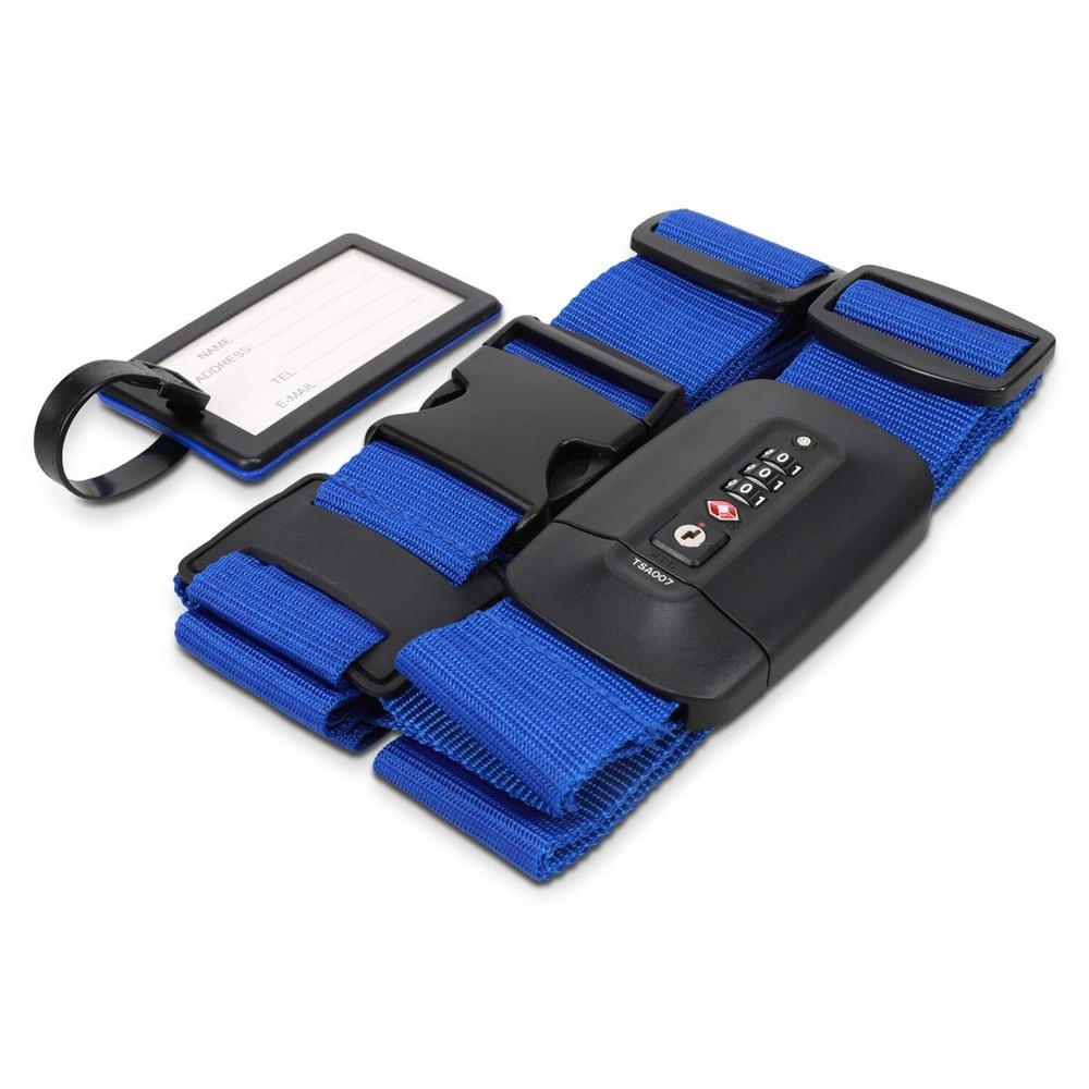Navaris TSA Luggage Strap - Secure Adjustable Strap for Suitcases with Combin...