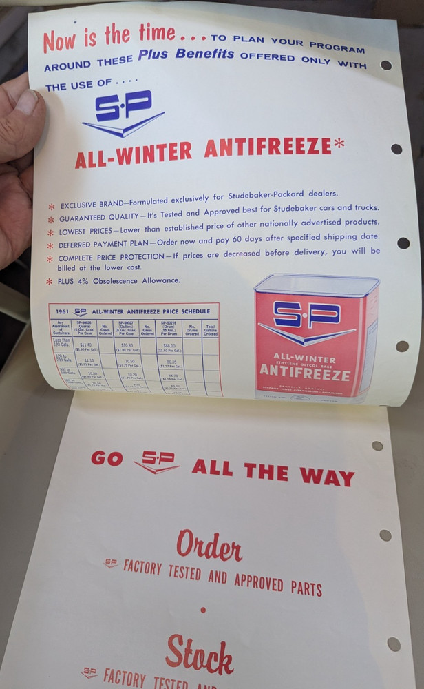 Studebaker Accessories Antifreeze Flyer