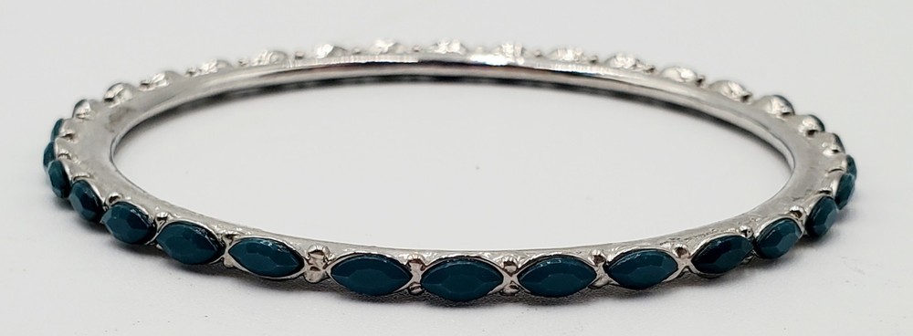 Loft Silver Tone Turquoise Bangle Bracelet