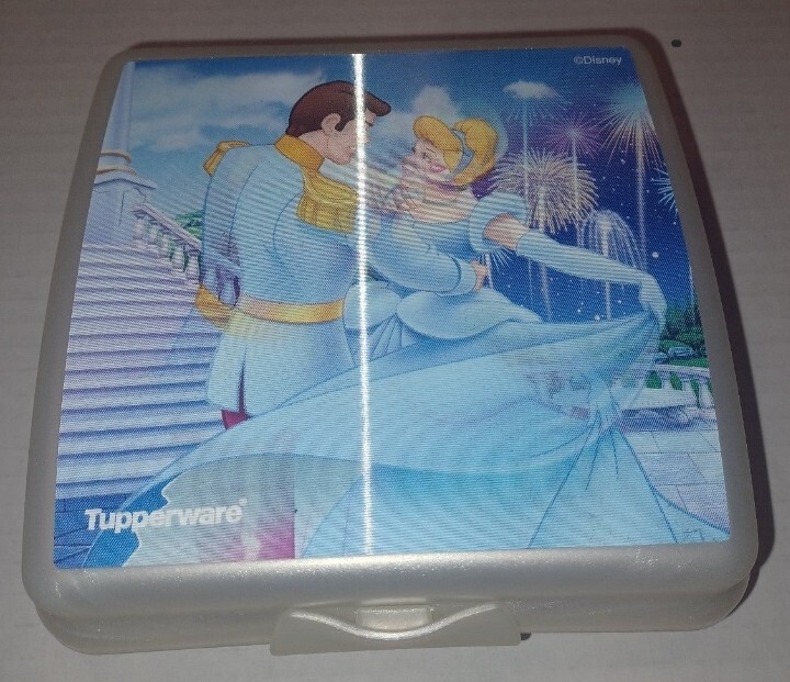 Vintage Disney Cinderella Tupperware Sandwich box case container used