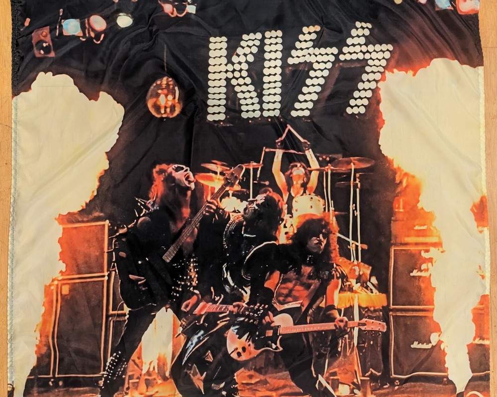 GIANT KISS ALIVE! 1975 DETROIT RC 3X5 FLAG BANNER GENE PAUL ACE PETER NEW C@@L!