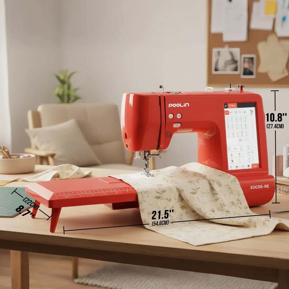 POOLIN EOC05RE（2in1） Sewing and Embroidery Machine Computerized Large LCD.