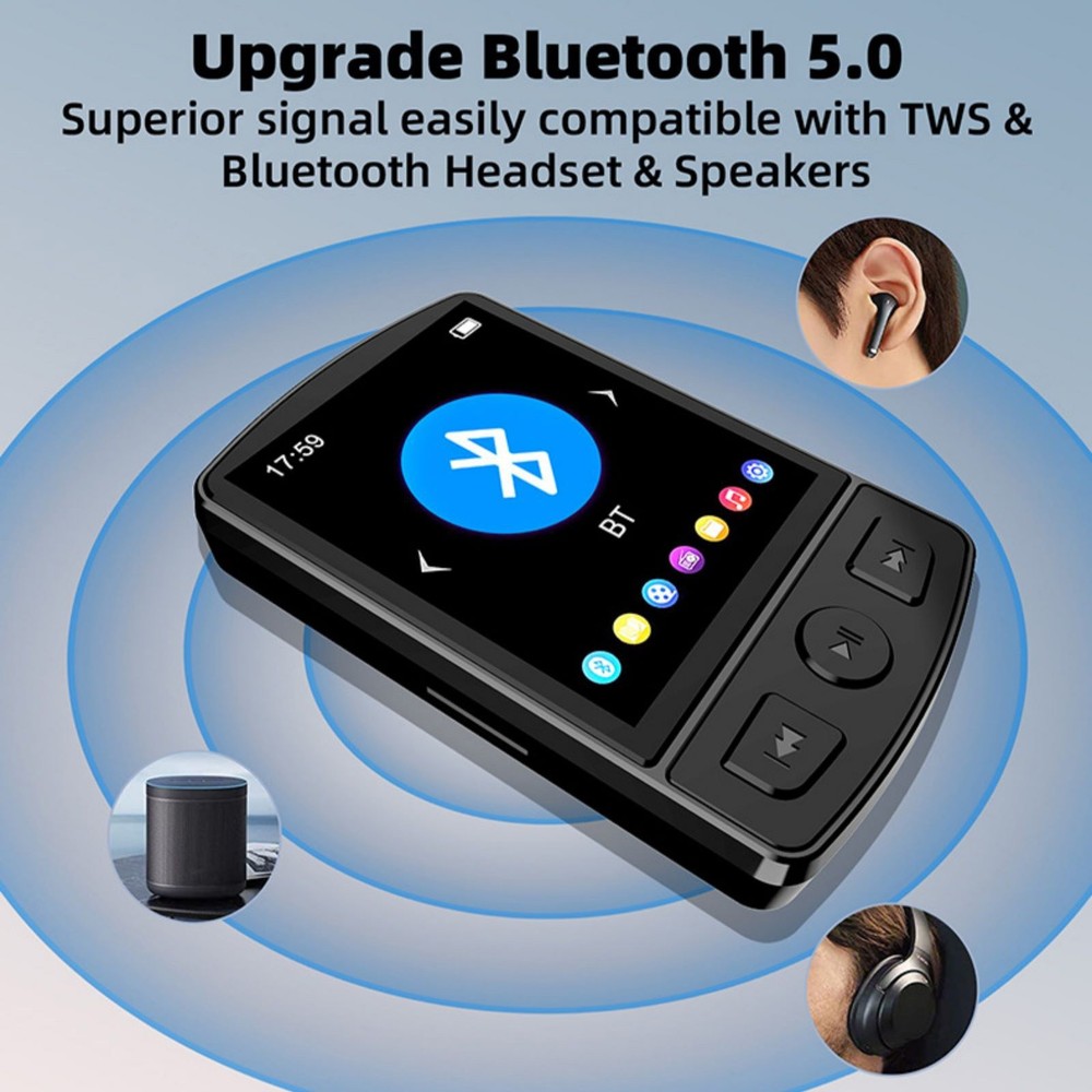 MP3 Player BT 5.0 HD Color Screen HiFi Lossless Audio Multi-function Equipment