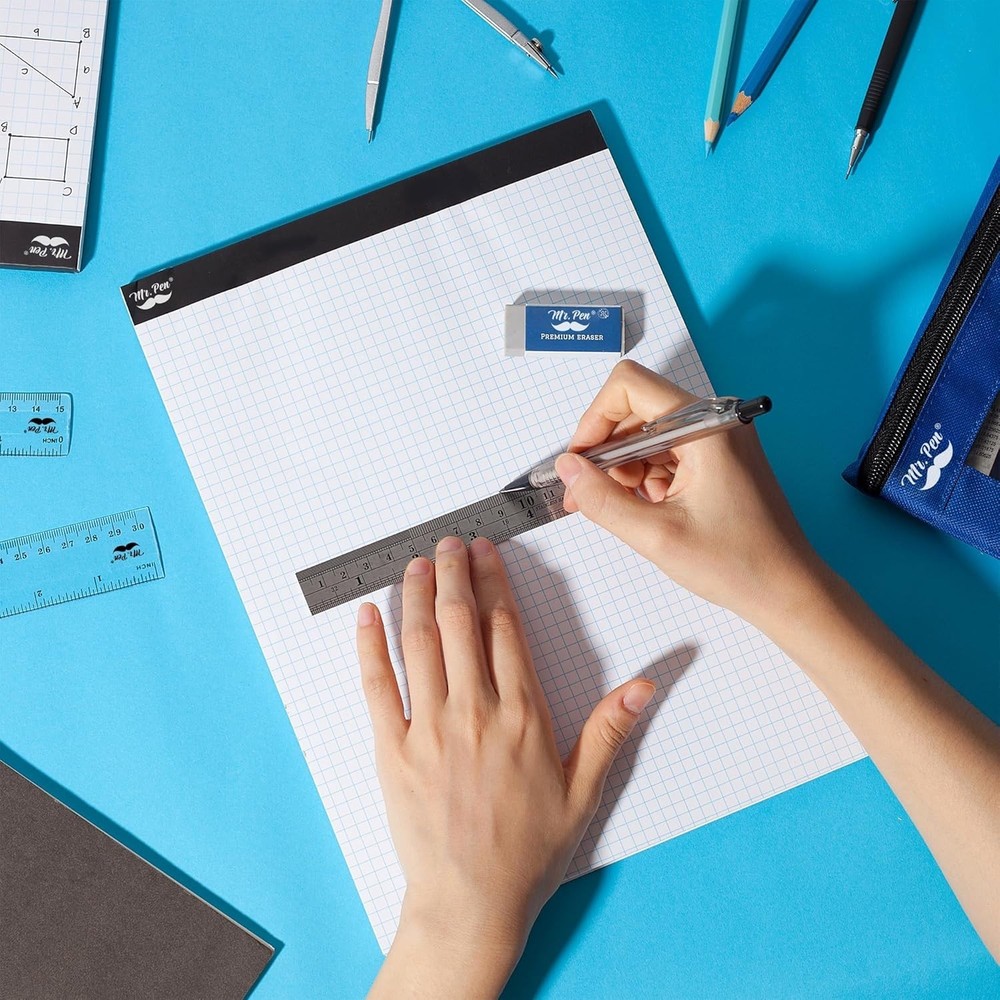 Durable 11x8.5 Graph Paper Pad - 4 Squares per Inch, Ideal for Precision Work