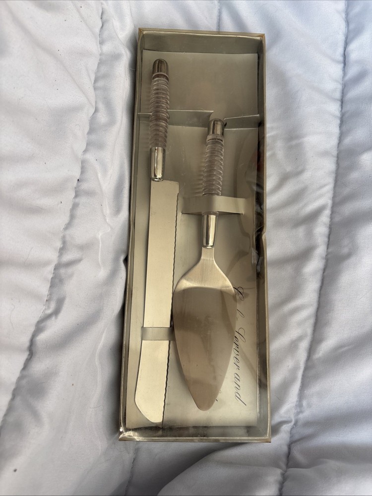Wedding Cake Knife and Server Set with Acrylic Handle