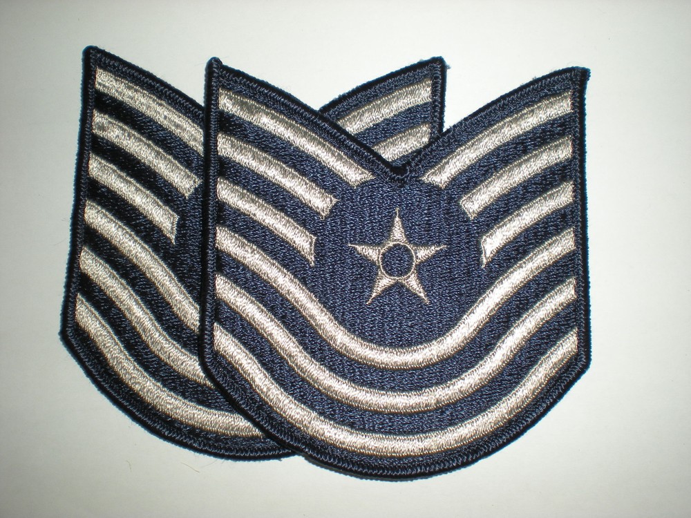 USAF MASTER SERGEANT RANK PATCH - OBSOLETE - FULL MALE SIZE - 1 PAIR