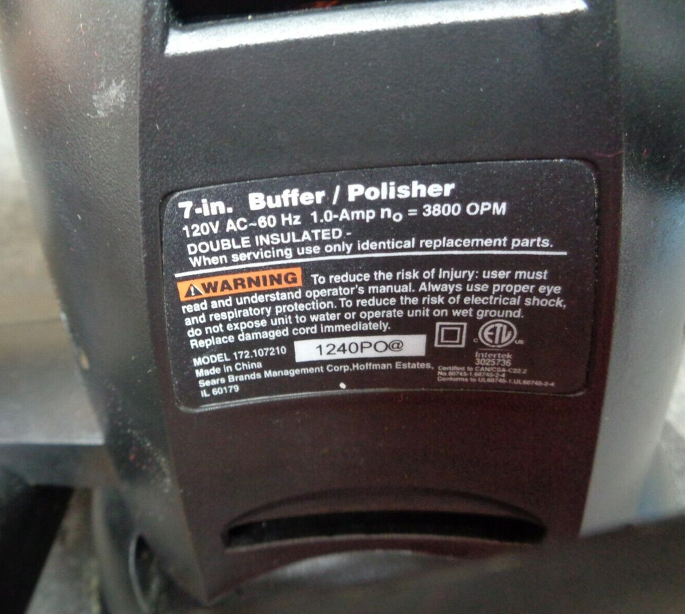 CRAFTSMAN Buffer Polisher 7"- 172.107210