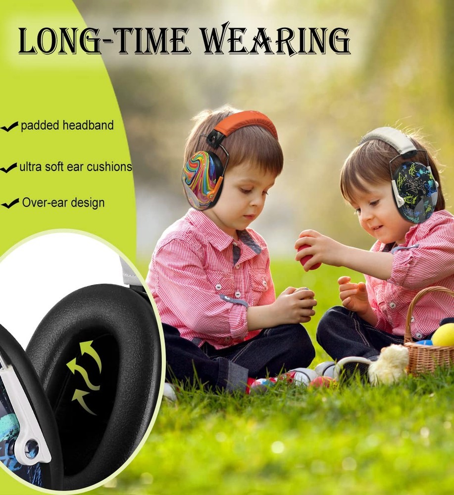 PROHEAR 032 2 Pack Kids Ear Protection, NRR Medium, Lollipop&graffiti Pattern