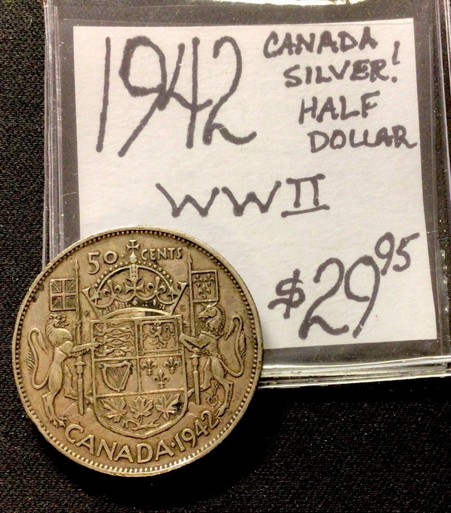 1942 Canada Silver! Half Dollar! WWII! ENN Coins
