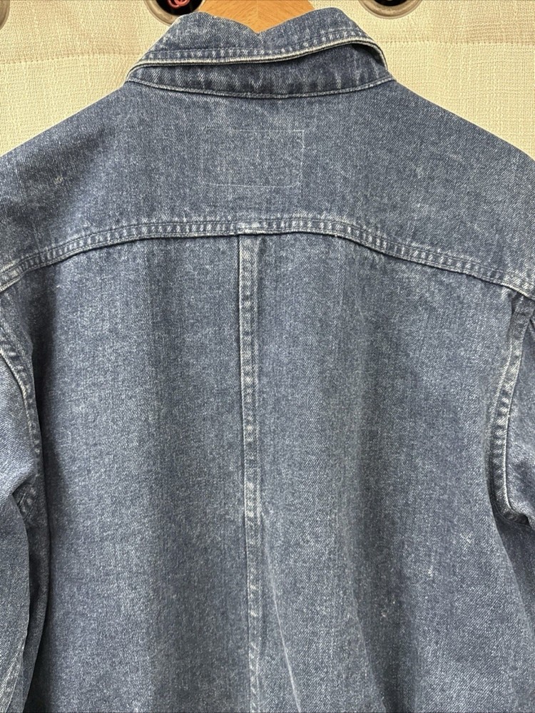 Lands' End Men's Dark Blue Denim Button Up Jacket Size Medium