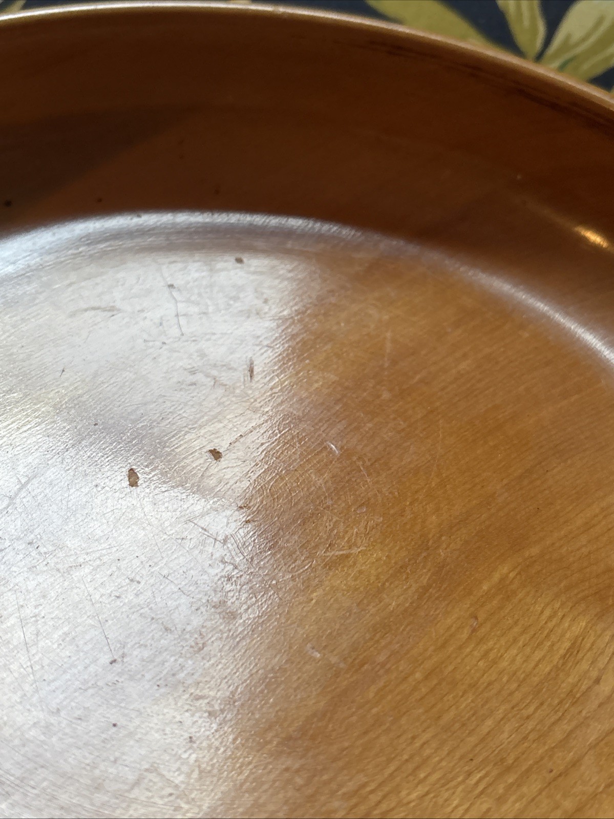 Solid Wood Salad Bowl 3 Sterling Silver Ball Feet Beautiful 9.5”