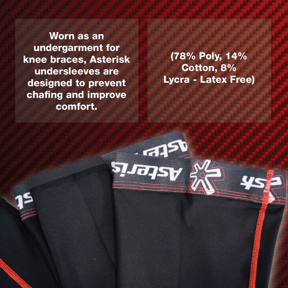 Asterisk banded Undersleeve for Knee Protector Braces - Size: Medium