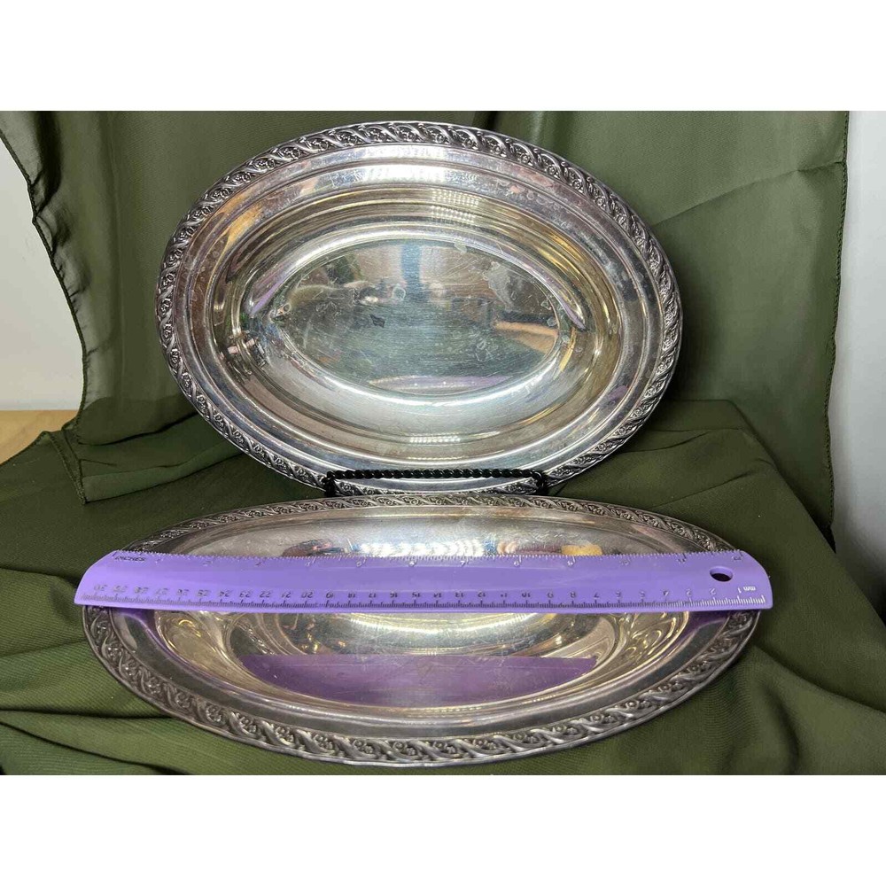 Wm Rogers Silverplate Serving Dish Pair - 2012 2019 12"